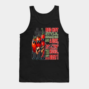 Red Hot Style Rockin the Beat, Groovy Veggie Band Tank Top